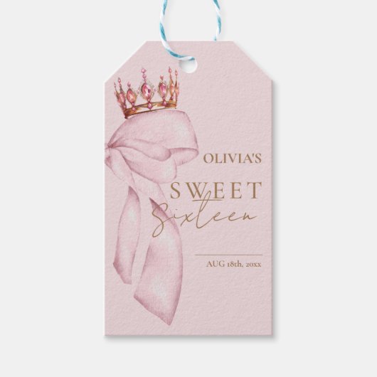 Elegant Sweet Sixteen Birthday Cadeaulabel (Voorkant)