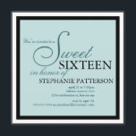 Elegant Sweet Sixteen Blauwgroen uitnodiging<br><div class="desc">Een prachtig elegante partijuitnodiging in een  schaduw van blauwgroen.</div>