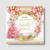 Elegant Sweet Sixteen Guest Book Blush Gold Gastenboek (Voorkant)