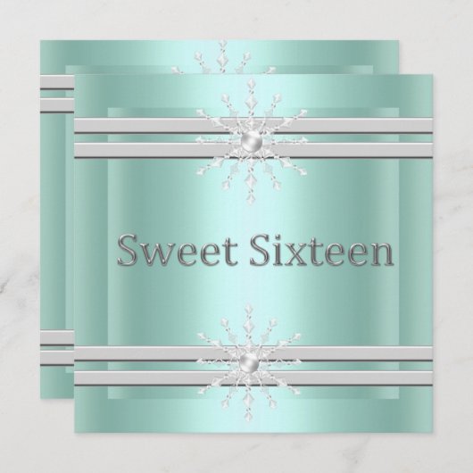 ELEGANT SWEET SIXTEEN INVITATION BY MUMSBUBSNGRUBS KAART (Voorkant / Achterkant)