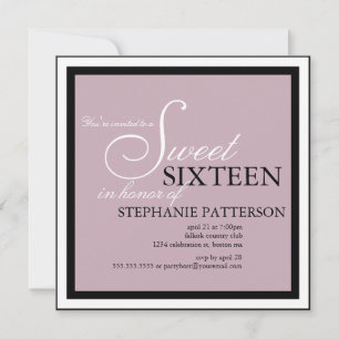 Elegant Sweet Sixteen Lavender Paarse Uitnodiging