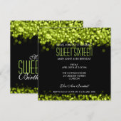 Elegant Sweet Sixteen Mousserende Lichten Groen Kaart (Voorkant / Achterkant)