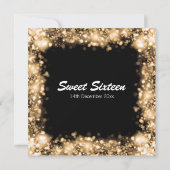 Elegant Sweet Sixteen-partij Gold Sparking Lights Kaart (Achterkant)