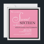 Elegant Sweet Sixteen Roze Uitnodiging<br><div class="desc">Een prachtig elegante partijuitnodiging in een  kleur van roze.</div>