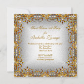 Elegant Sweet Sixteen Sweet 16 Gold Diamonds Kaart (Achterkant)