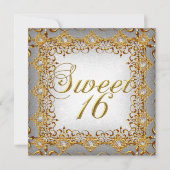 Elegant Sweet Sixteen Sweet 16 Gold Diamonds Kaart (Voorkant)