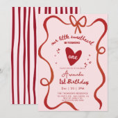 Elegant Sweetheart Valentines Hand Drawn Birthday Kaart (Voorkant / Achterkant)