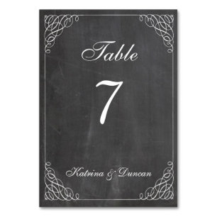 Elegant Swirl Chalkboard - persoonlijke tabelkaart Kaart