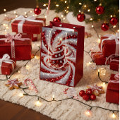 Elegant Swirl Christmas Tree Gift Bag Medium Cadeauzakje