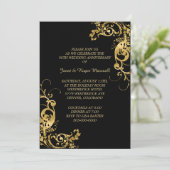 Elegant Swirl Golden Wedding Jubileum Kaart (Staand voorkant)