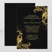Elegant Swirl Golden Wedding Jubileum Kaart (Voorkant / Achterkant)