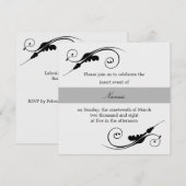 Elegant Swirl Invitation Kaart (Voorkant / Achterkant)