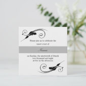 Elegant Swirl Invitation Kaart (Staand voorkant)