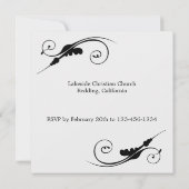 Elegant Swirl Invitation Kaart (Achterkant)