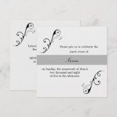 Elegant Swirl Invitation Kaart (Voorkant / Achterkant)