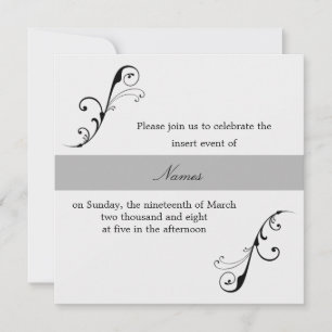 Elegant Swirl Invitation Kaart