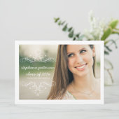 Elegant Swirl Modern  Foto Afstuderen Kaart (Staand voorkant)