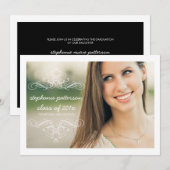 Elegant Swirl Modern  Foto Afstuderen Kaart (Voorkant / Achterkant)