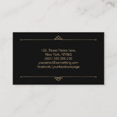 Elegant Swirl Monogram Gold op zwart Visitekaartje (Achterkant)