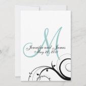 Elegant Swirl Monogram Weddenschap Kaart (Voorkant)