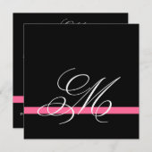 Elegant Swirl Monogram Wedding Invitations Kaart (Voorkant / Achterkant)