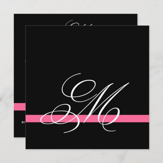 Elegant Swirl Monogram Wedding Invitations Kaart (Voorkant / Achterkant)