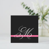 Elegant Swirl Monogram Wedding Invitations Kaart (Staand voorkant)