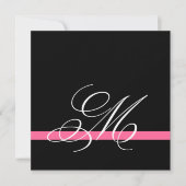 Elegant Swirl Monogram Wedding Invitations Kaart (Voorkant)