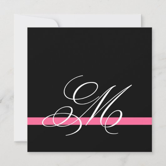 Elegant Swirl Monogram Wedding Invitations Kaart (Voorkant)