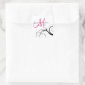Elegant Swirl Monogram Wedding Square Labels (Tas)