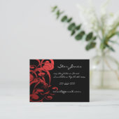 Elegant Swirl RED Visitekaartje - (Staand voorkant)