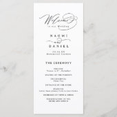 Elegant Swirl Script Eenvoudig Huwelijksprogramma Menu (Voorkant)