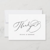 Elegant Swirl Script Eenvoudige Trouw Bedankkaart (Voorkant)
