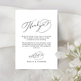 Elegant Swirl Script Eenvoudige Trouw Bedankkaart