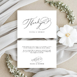 Elegant Swirl Script Eenvoudige Trouw Bedankkaart