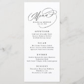 Elegant Swirl Script Eenvoudige Trouwdag Menu (Voorkant)