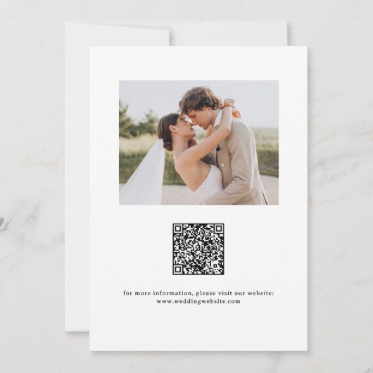 Elegant swirl script photo wedding save the date (Achterkant)