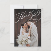 Elegant Swirl Script Simple Photo Thank You Bedankkaart (Voorkant)