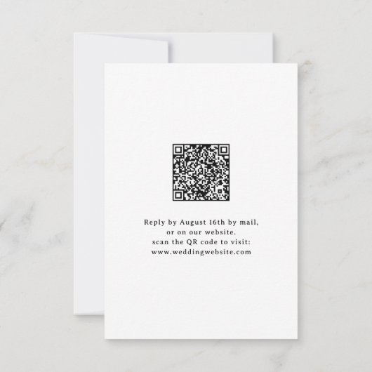 Elegant Swirl Script Simple QR code Wedding RSVP Kaartje (Achterkant)