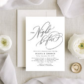 Elegant Swirl Script Simple Rehearsal Dinner Kaart