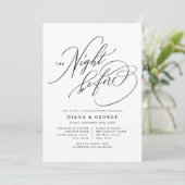 Elegant Swirl Script Simple Rehearsal Dinner Kaart (Staand voorkant)