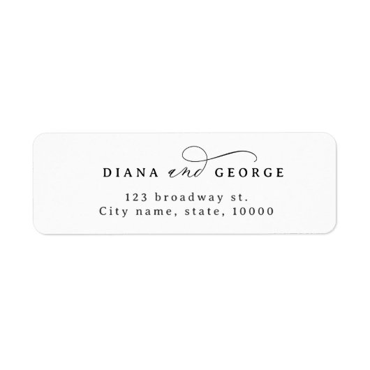 Elegant Swirl Script Simple return address label (Voorkant)