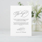 Elegant Swirl Script Simple Wedding Bedankkaart (Staand voorkant)