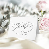 Elegant Swirl Script Simple Wedding Bedankkaart