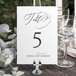Elegant Swirl Script Simple Wedding Kaart