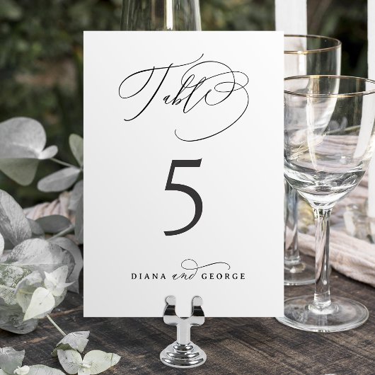 Elegant Swirl Script Simple Wedding Kaart