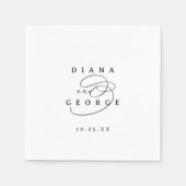 Elegant Swirl Script Simple Wedding Servet (Voorkant)