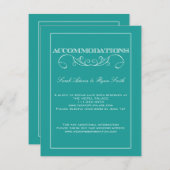 Elegant Swirl Turquoise-accommodatiekaart Informatiekaartje (Voorkant / Achterkant)