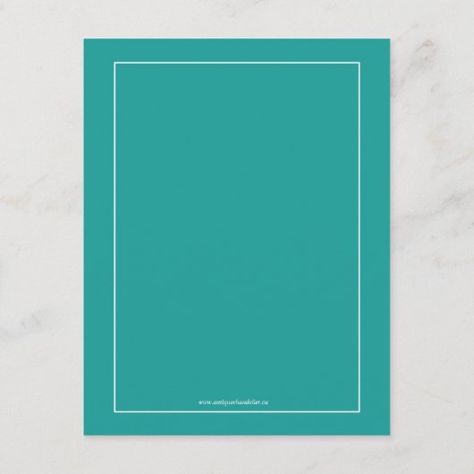 Elegant Swirl Turquoise-accommodatiekaart Informatiekaartje (Achterkant)