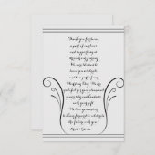 Elegant Swirl Weddenschap Hartelijk dank Bedankkaart (Voorkant / Achterkant)